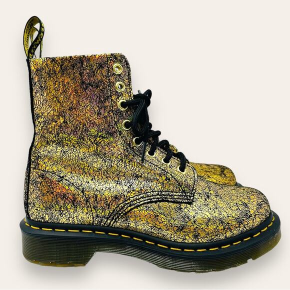 NWOT Dr. Doc Martens Metallic Golden Sparkle 1460 Pascal...